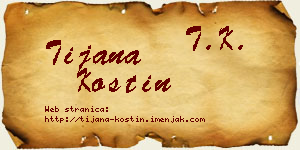 Tijana Kostin vizit kartica